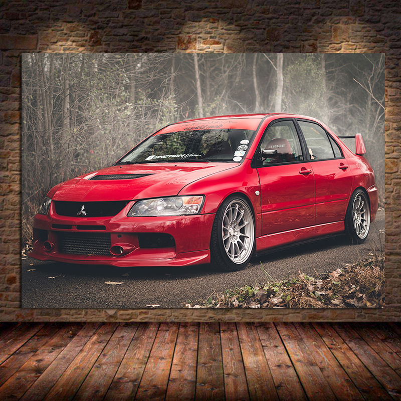 Interior Design Sketch - Poster Supercar Lancer Evo Gambar mobil