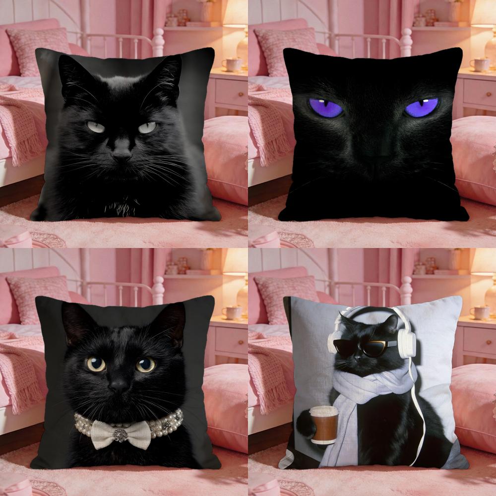 Interior Design Concept - Sarung Bantal Lucu Kucing Hitam Premium
