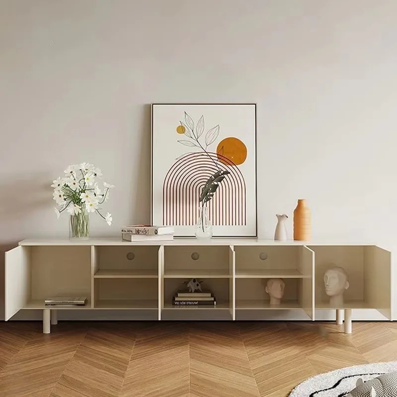 Interior Design Tv Room - Meja TV Putih Mewah Penyimpanan Elegan
