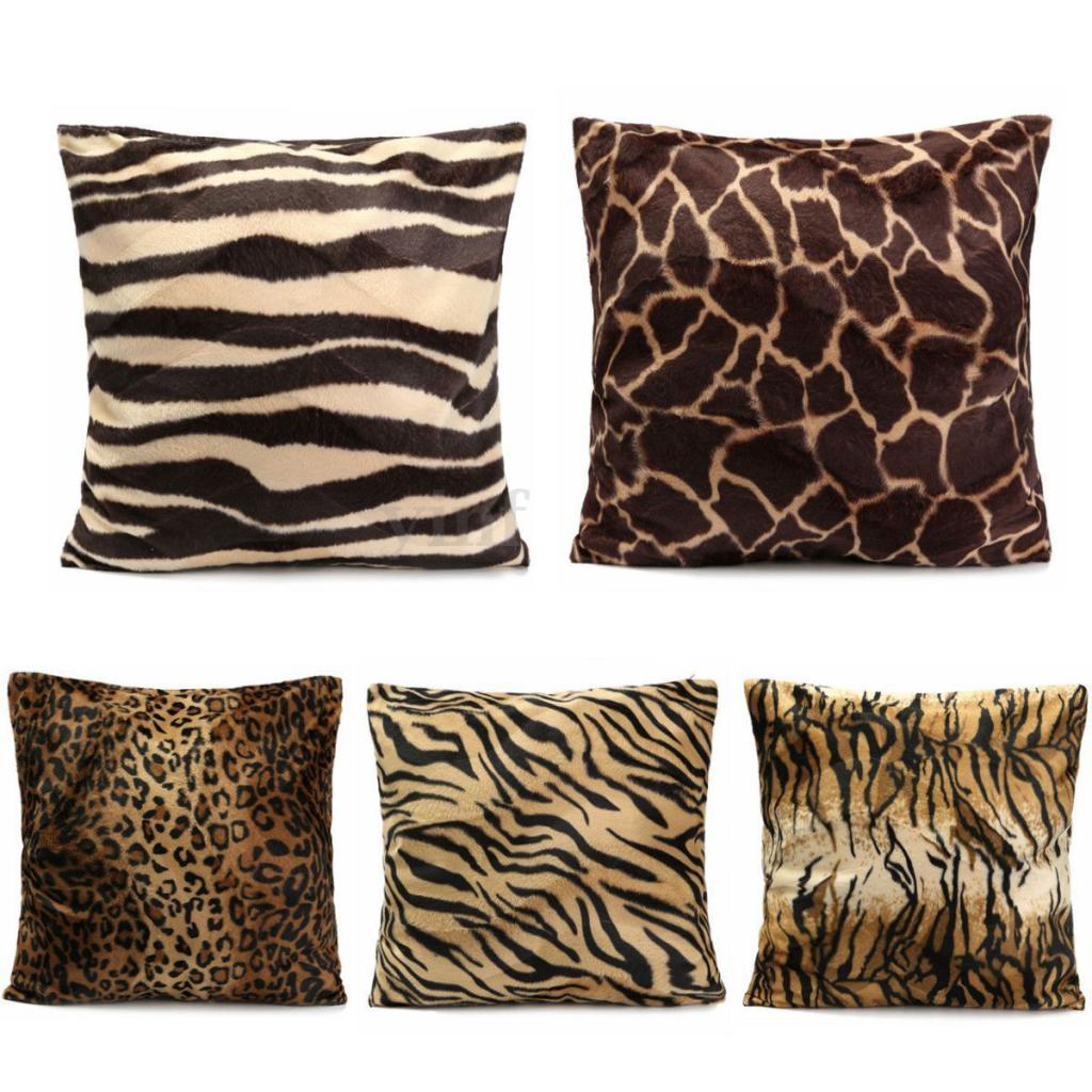 Velvet Cushion Cover - Lembut Pendek Beludru Leopard Hewan Pola