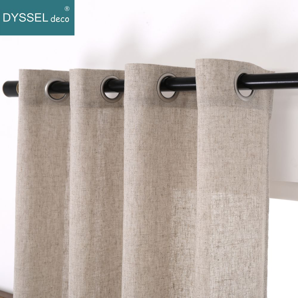Linen Curtain Eyelet - Tirai Jendela Gaya Amerika Linen Alami