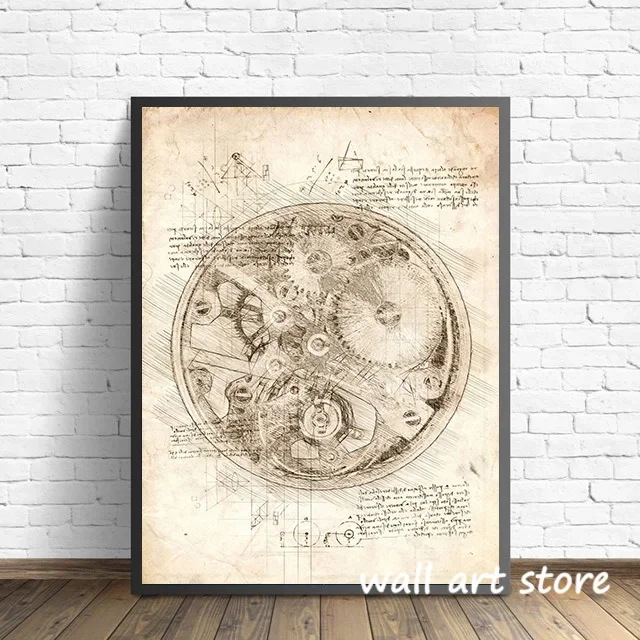 Jam tangan antik Poster sketsa - Interior Design Sketch ulasan dan harga