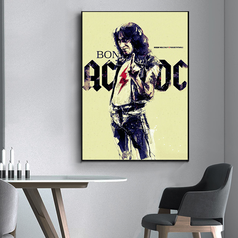 AC_DC Band kanvas seni Retro p - Interior Design Sketch ulasan dan harga