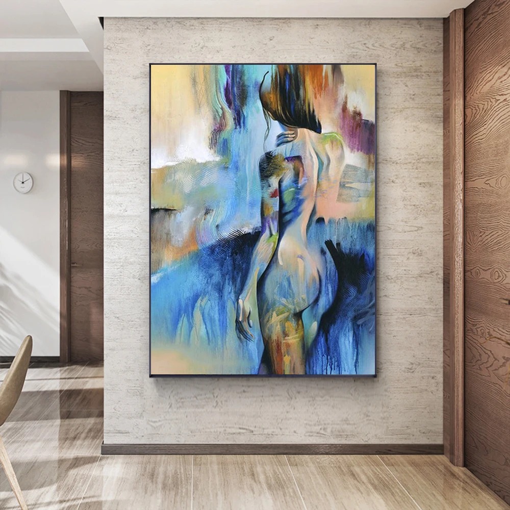 Lukisan minyak abstrak wanita  - Interior Design Sketch ulasan dan harga