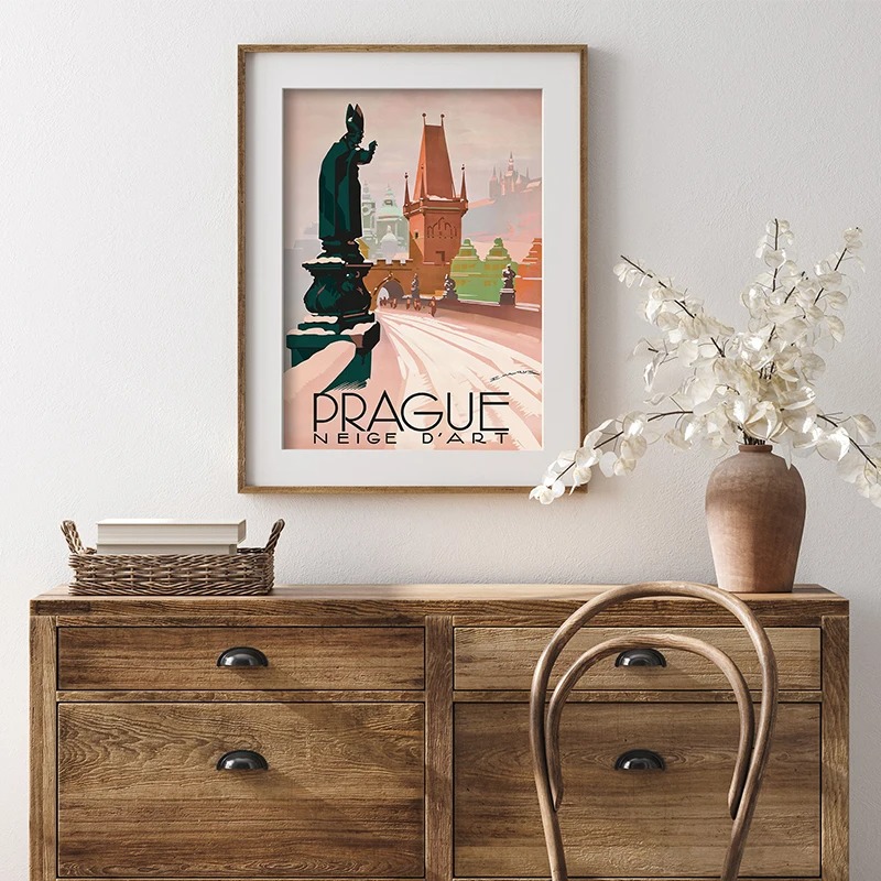 Poster Retro perjalanan lukisa - Interior Design Sketch ulasan dan harga