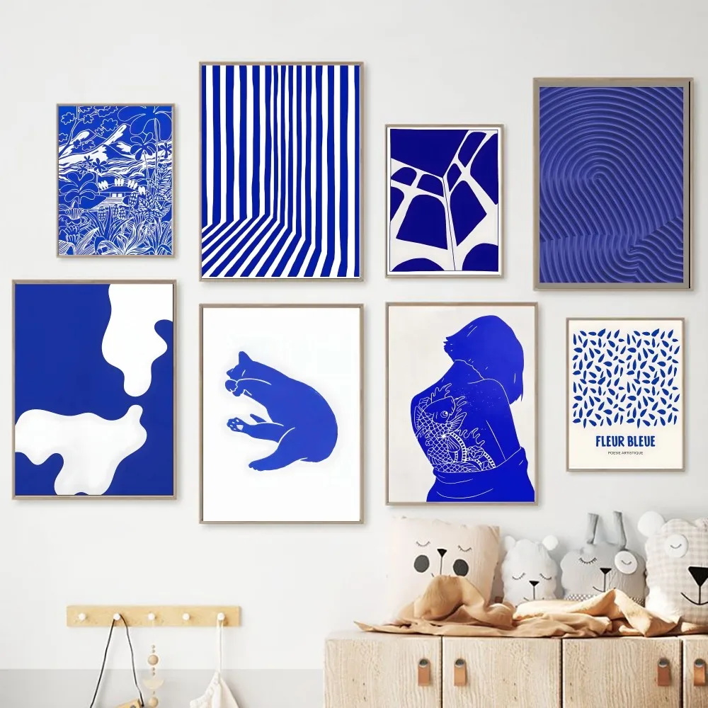 Abstrak Klein biru Poster sede - Interior Design Sketch ulasan dan harga