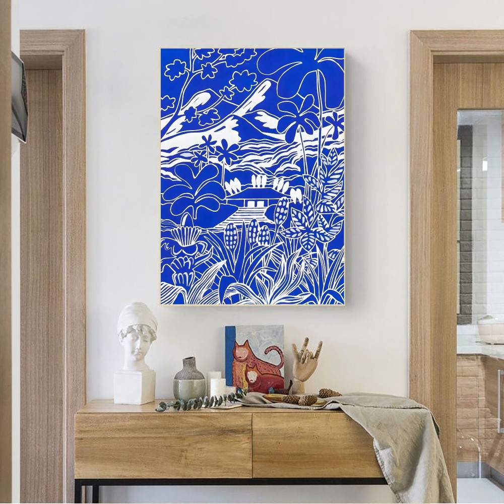 Abstrak Klein biru Poster sede - Interior Design Sketch ulasan dan harga