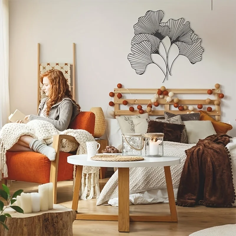 Daun Ginkgo dekorasi dinding b - Interior Design Of Cafe ulasan dan harga
